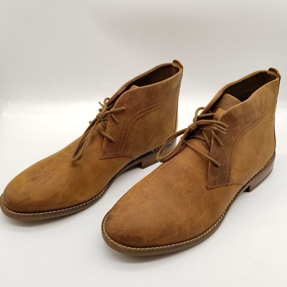 Clarks Men’s Camzin Grace Ankle Booties Size 8.5 D Brown Leather Lace Up - Picture 1 of 6